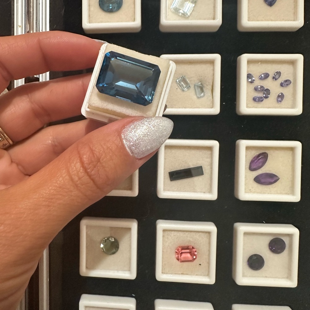 Dark London blue topaz gemstone